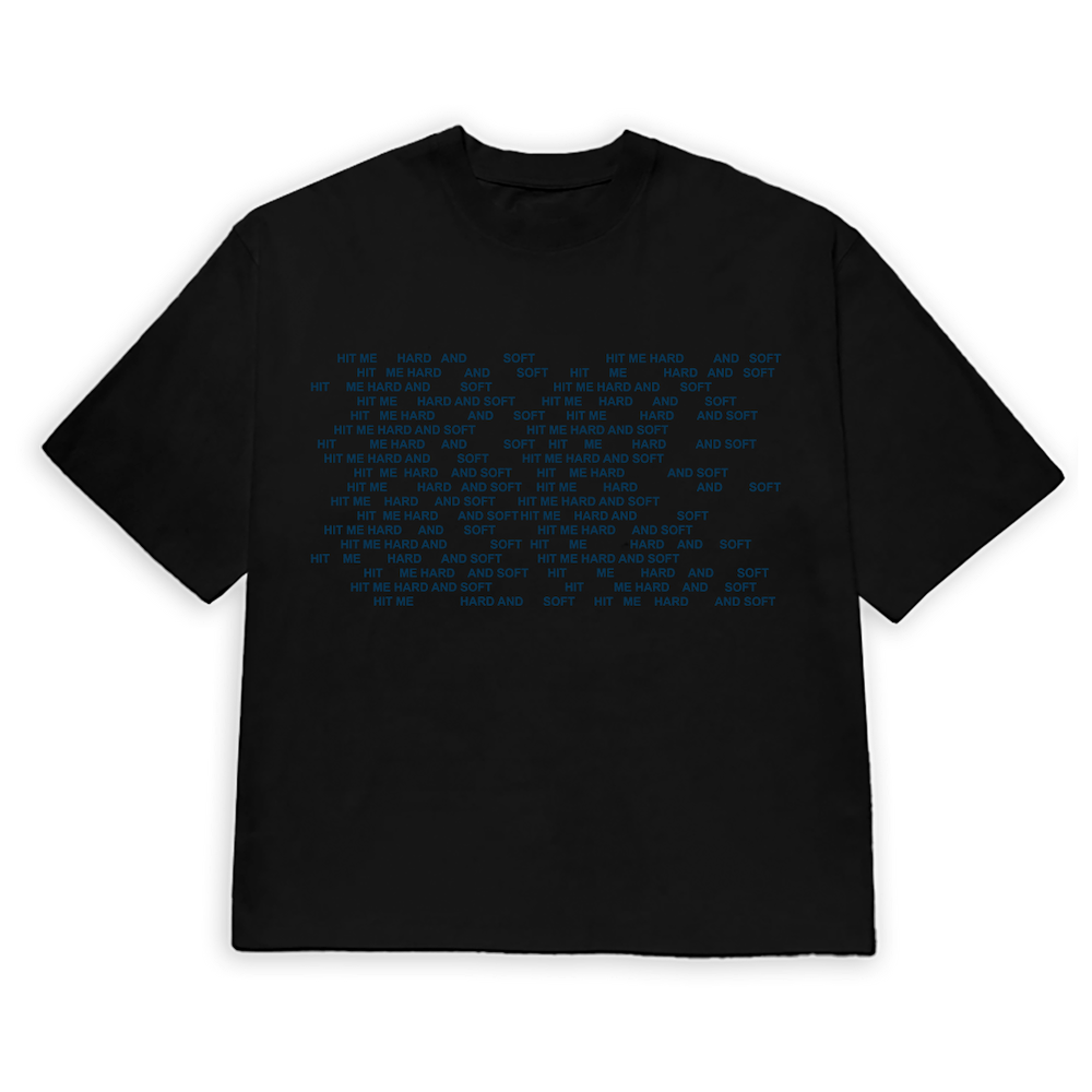 Hit Me Hard And Soft Repeat Black Tee