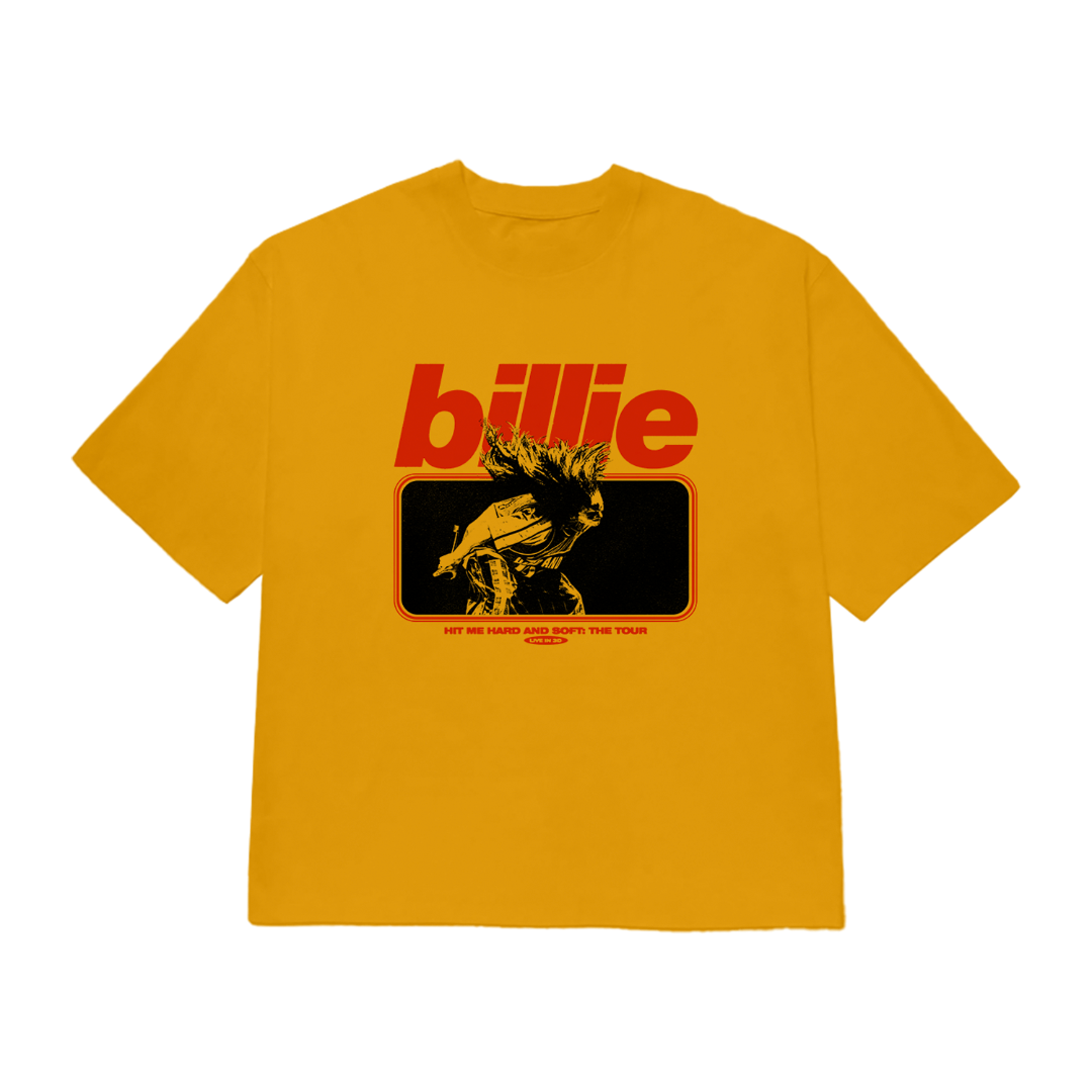 Live In 3D Hair Whip Mustard T-Shirt | Billie Eilish Official AU