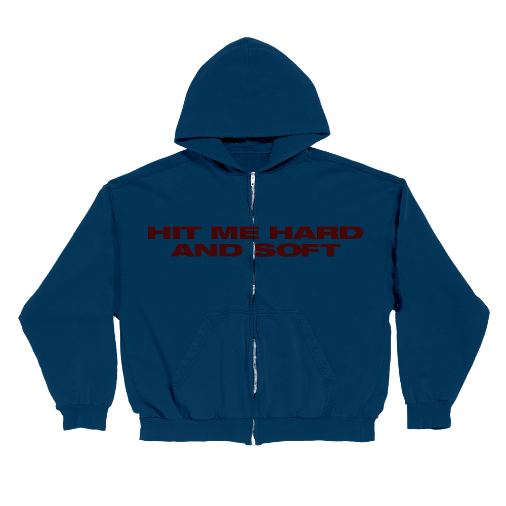 Blue & Red Zip Hoodie