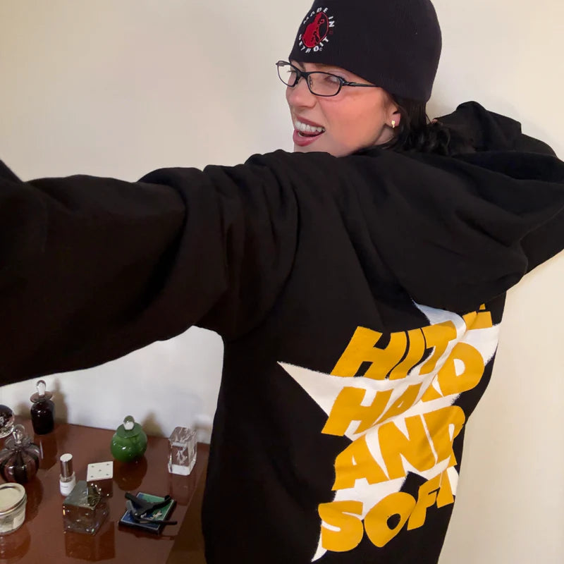 Hit Me Star Black Hoodie lifestyle image 2