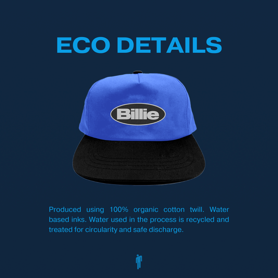 BILLIE TWO TONE FLAT BRIM HAT ECO DETAILS