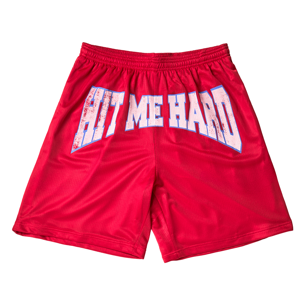 HIT ME HARD MESH SHORTS FRONT