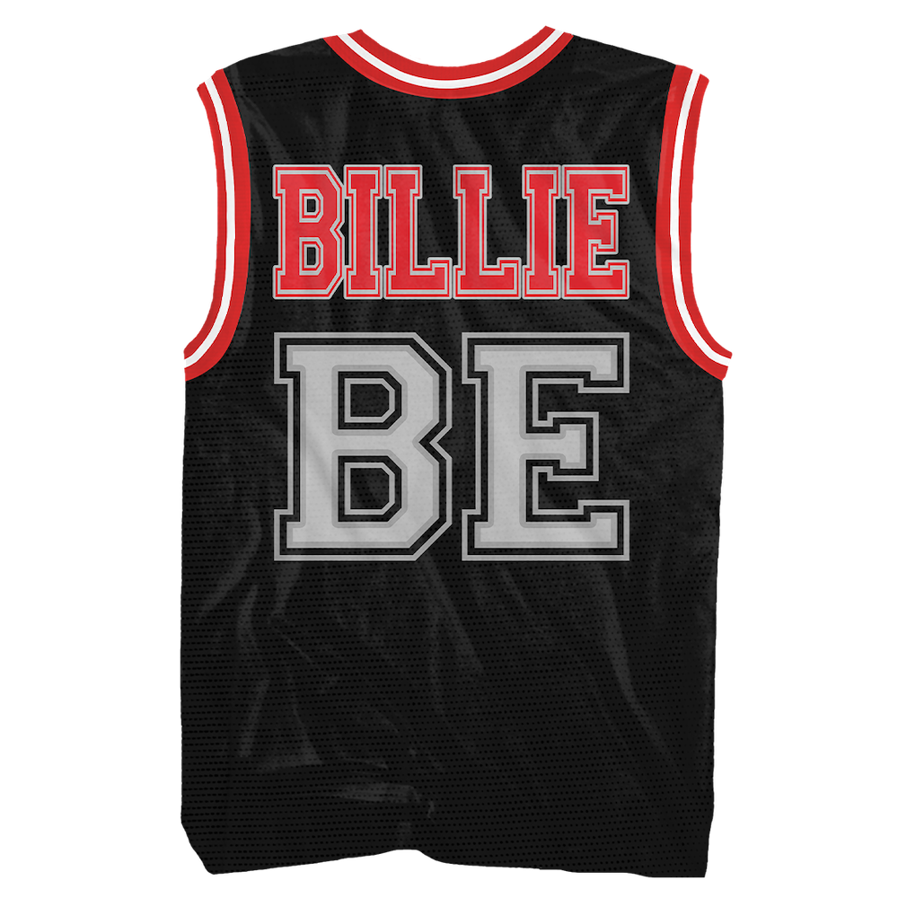 Billie Eilish Red and Black Jersey Back