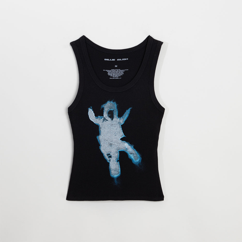 Falling Ribbed Crop Tank Front