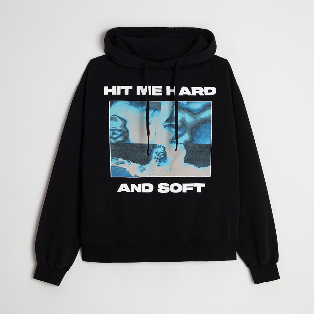 Thermal Photo Title Pullover Black Hoodie Front
