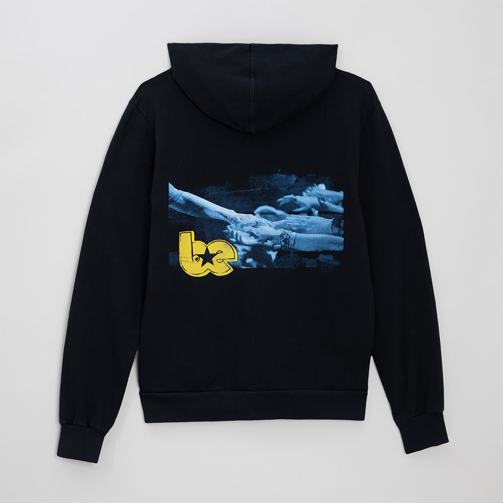 HIT ME HARD AND SOFT Live in 3D Hands Black Zip Hoodie Back