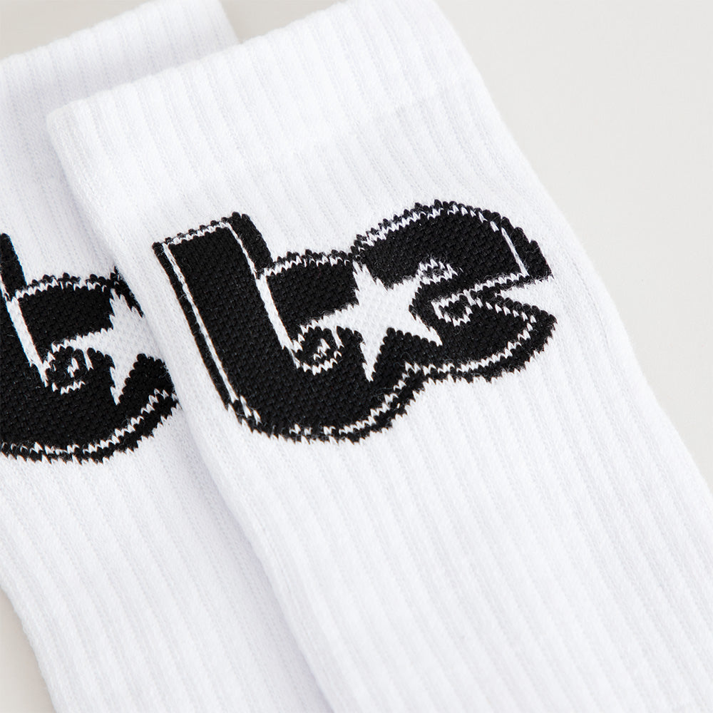 BE Star White Crew Socks Detail