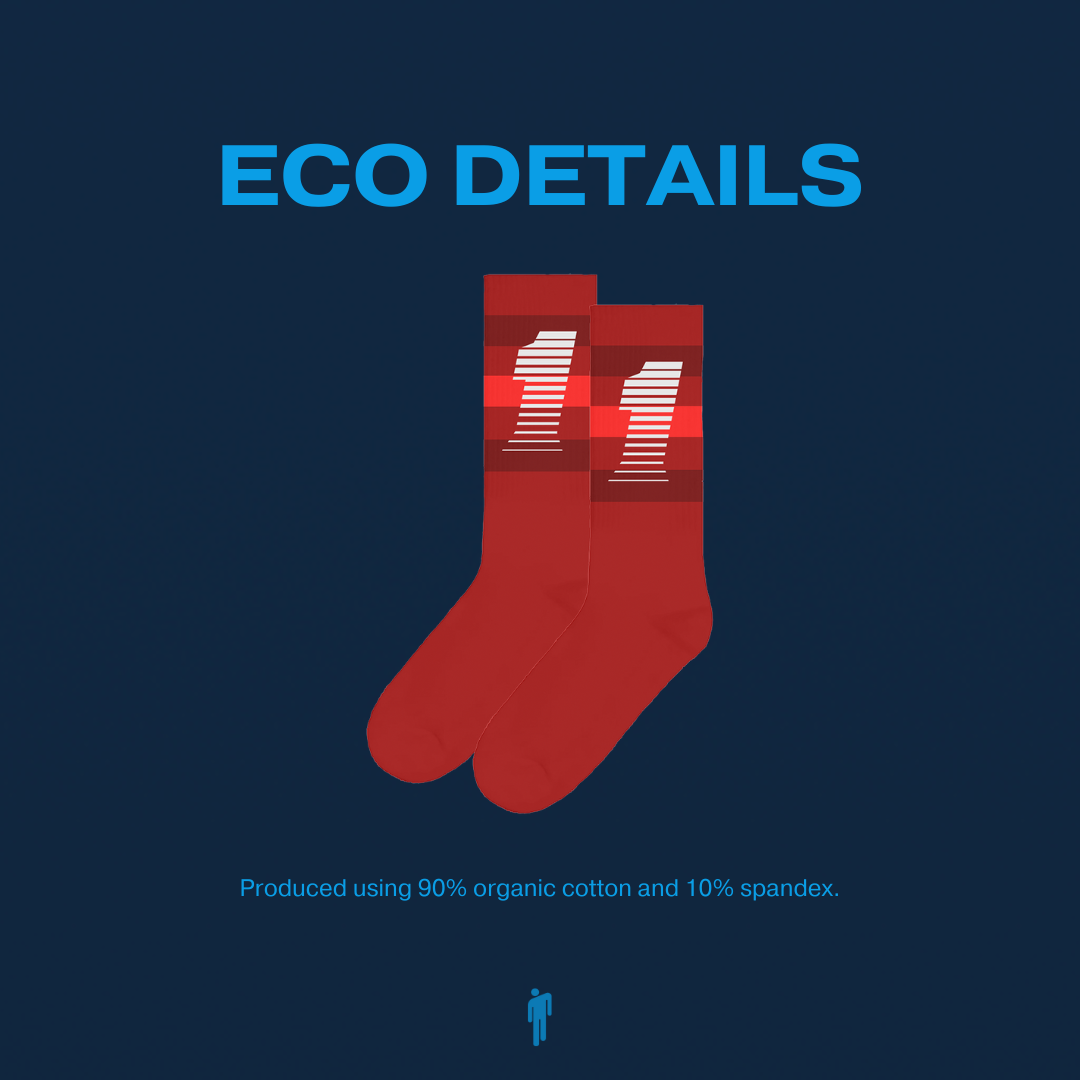 Billie Racer 1 Red Socks Eco Details