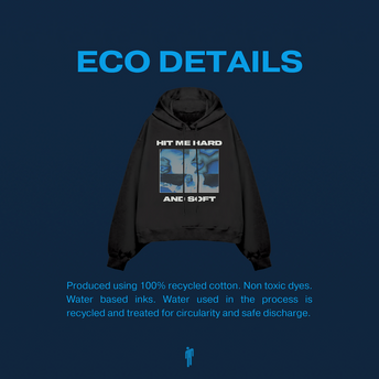 Thermal Photo Title Pullover Black Hoodie ECO