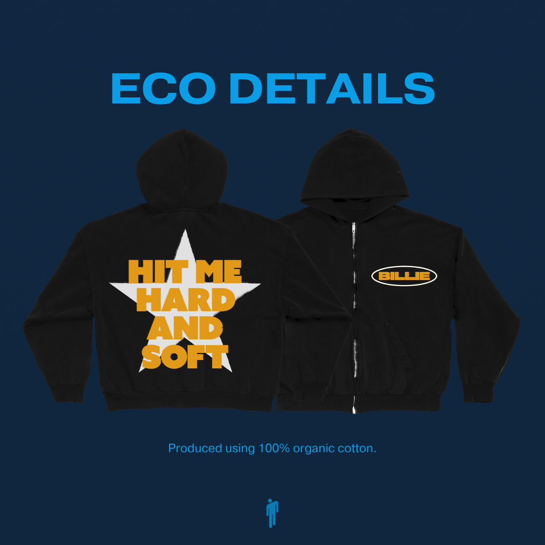 Hit Me Star Black Hoodie Eco Details