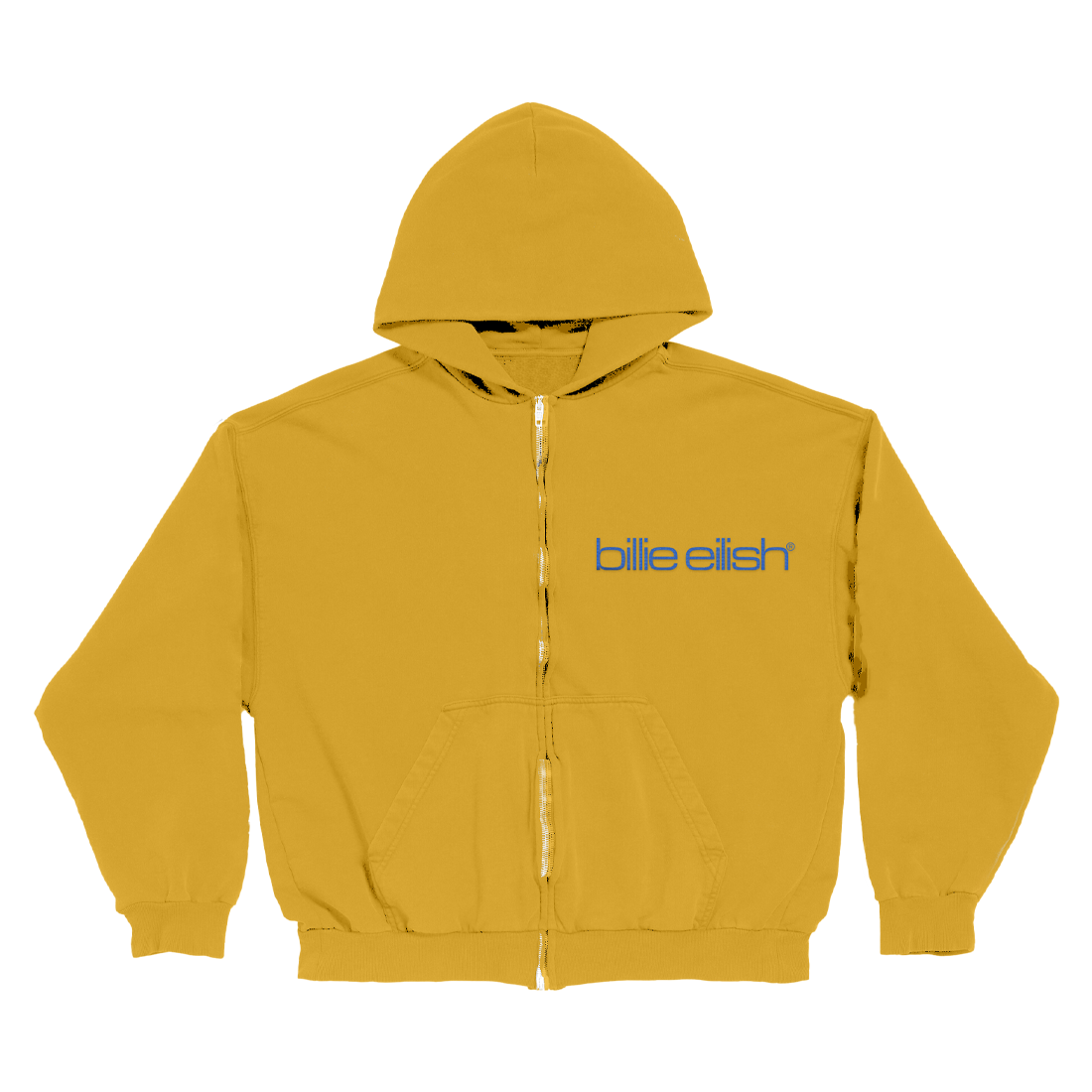 Billie Yellow Zip Hoodie Front