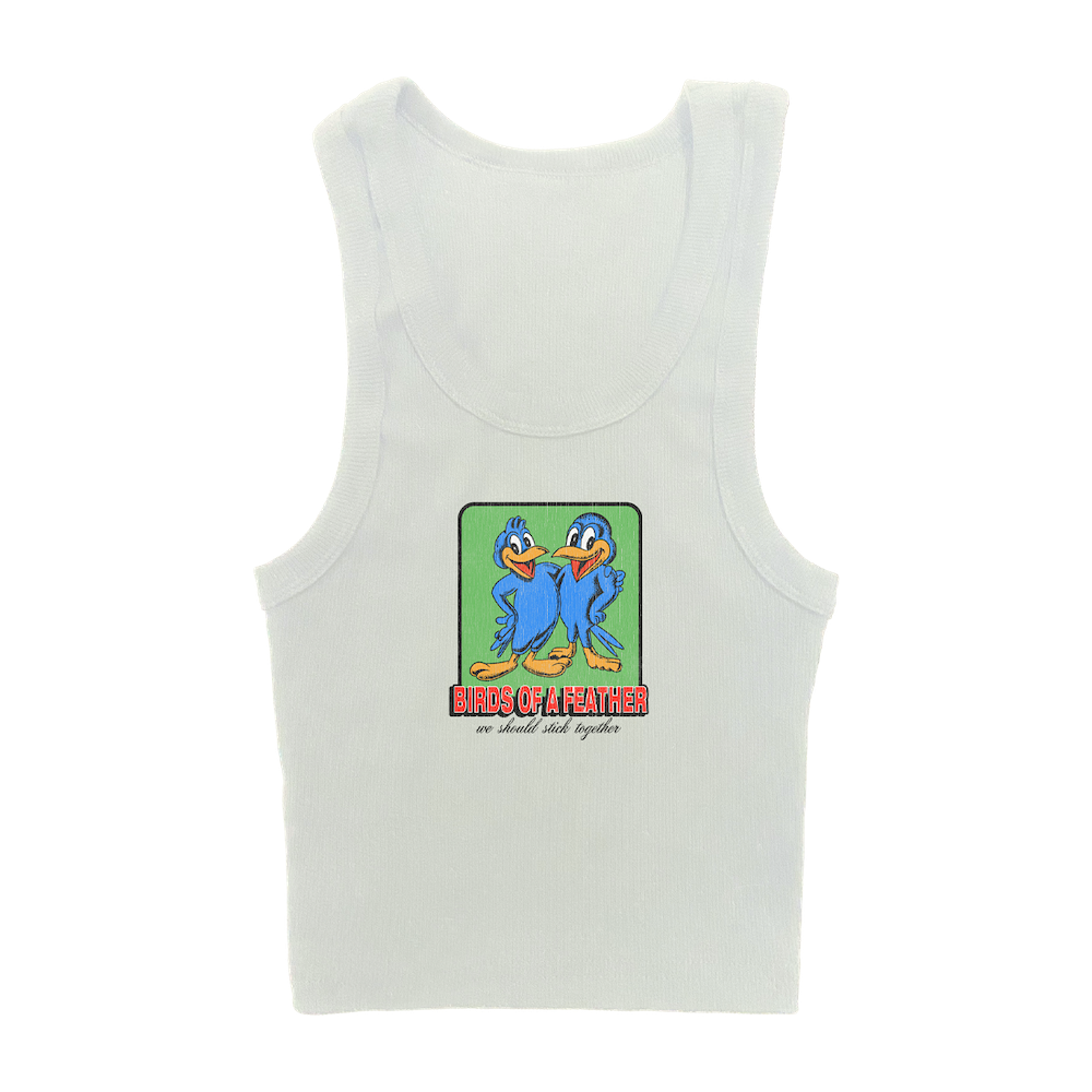 BIRDS OF A FEATHER WHITE TANK