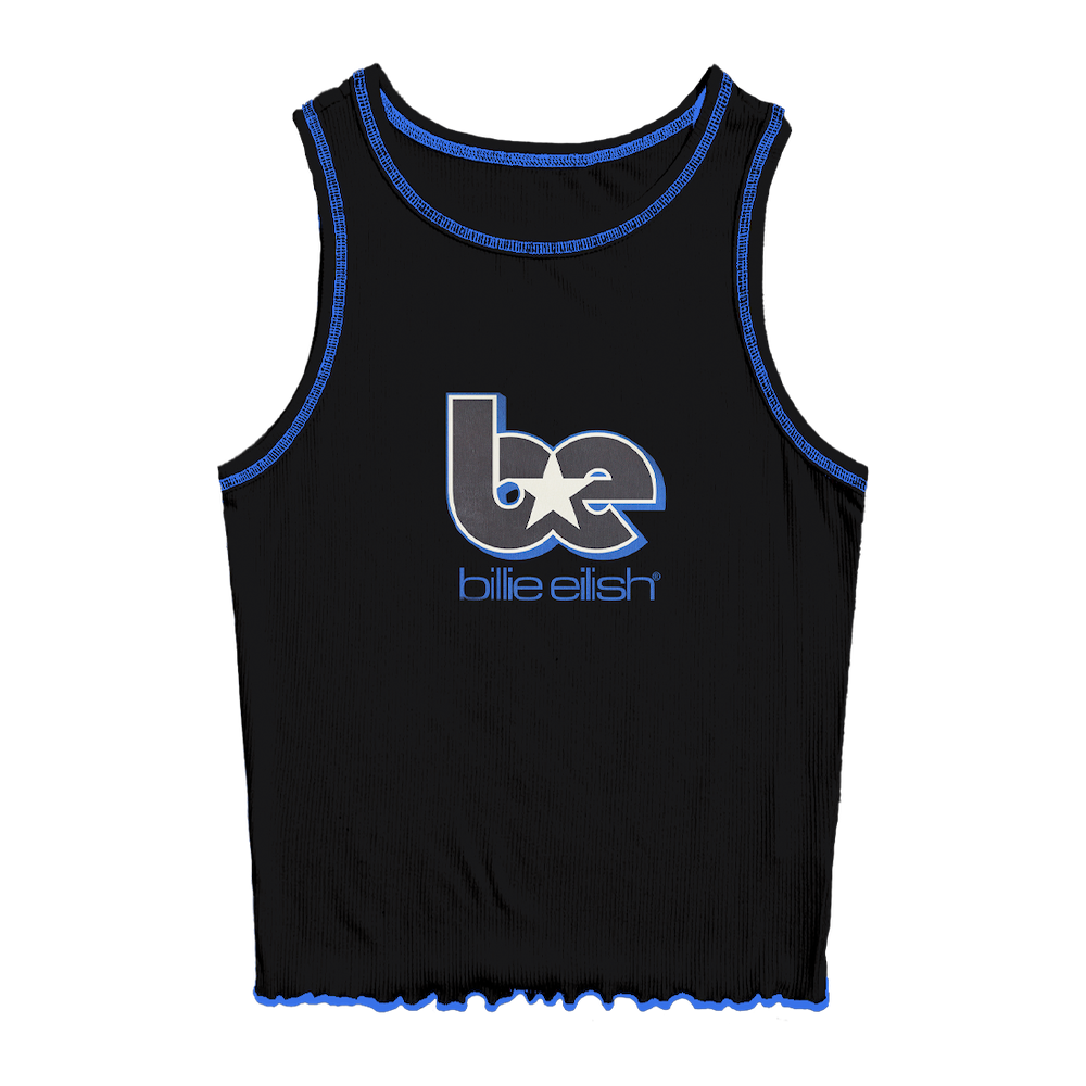 BE CONTRAST LETTUCE EDGE TANK