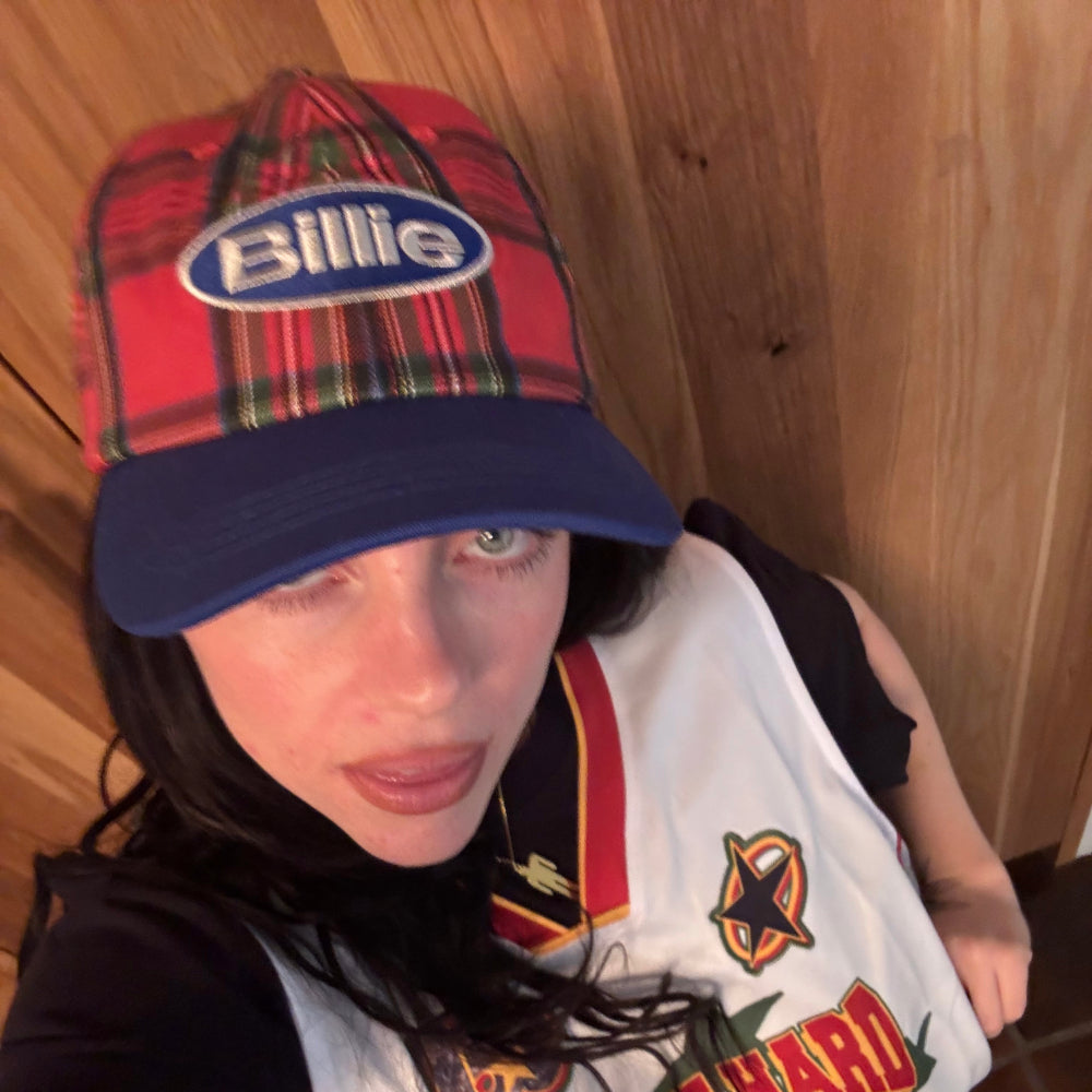 Billie wearing Billie Tartan Plaid Snapback Hat