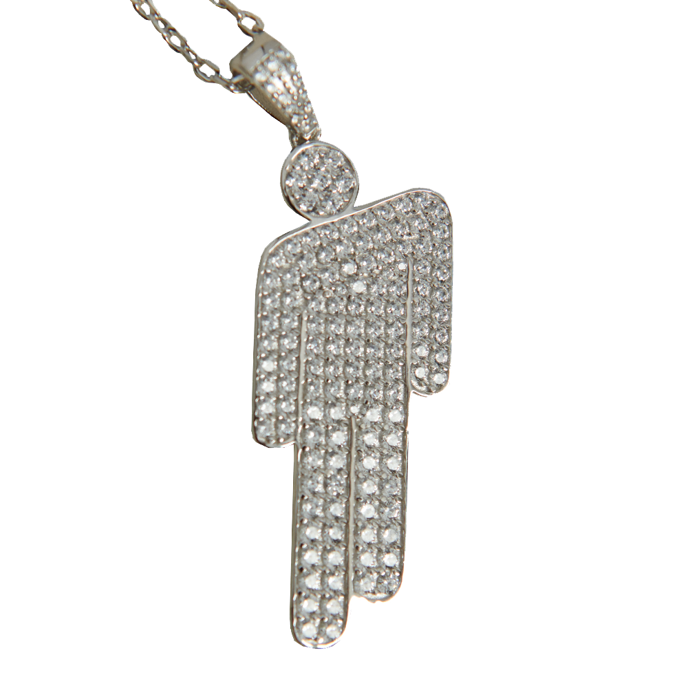 Blohsh Pendant Jewelled Sterling Silver Necklace