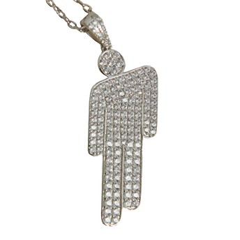 Blohsh Pendant Jewelled Sterling Silver Necklace
